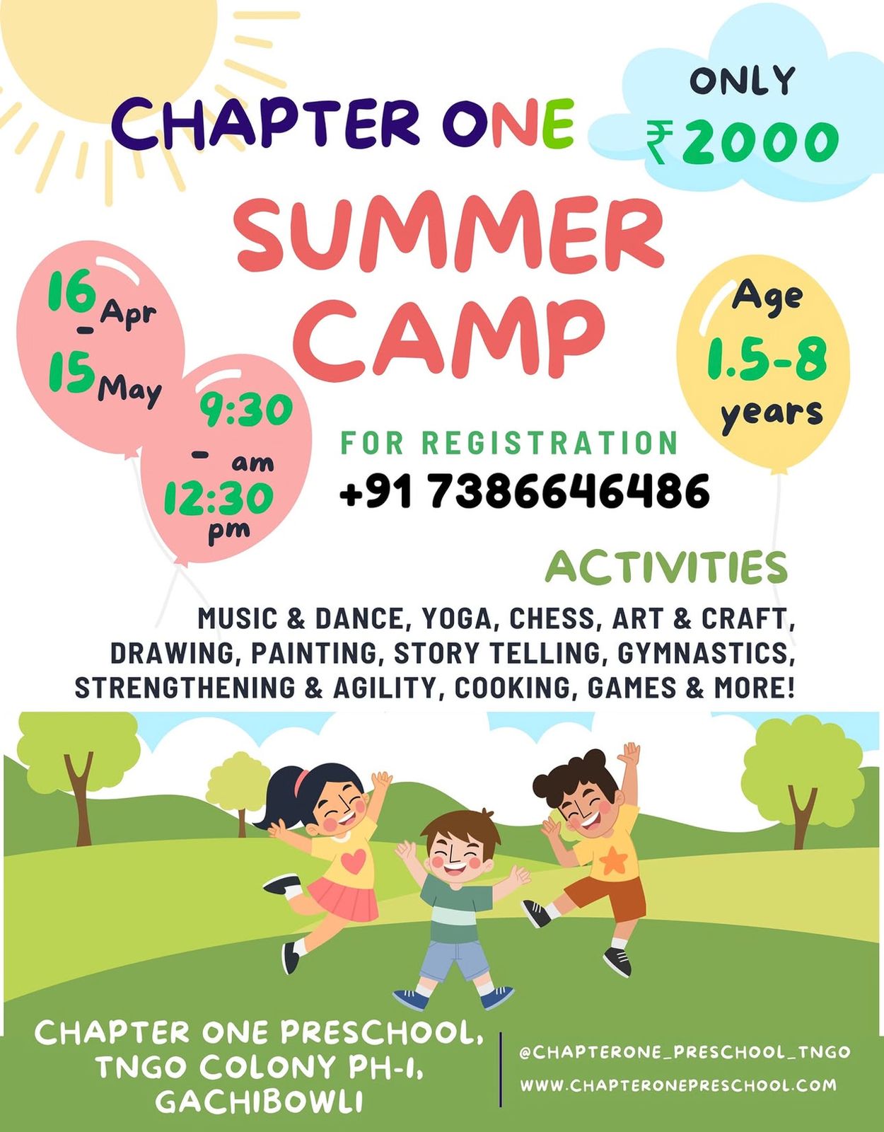 Chapter One Preschool – Summer Camp
